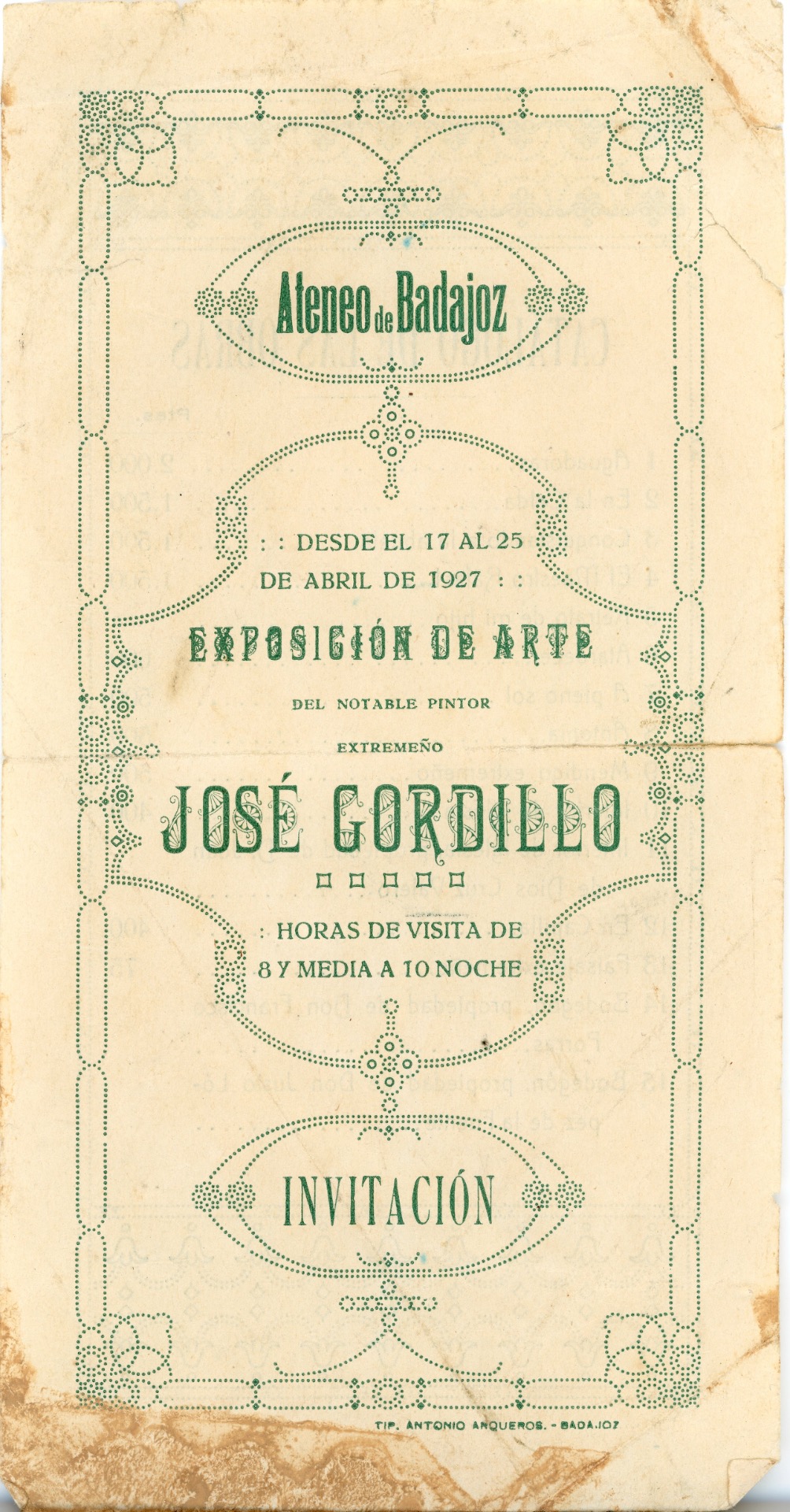 Exposición de Arte en el Ateneo de Badajoz (1927)