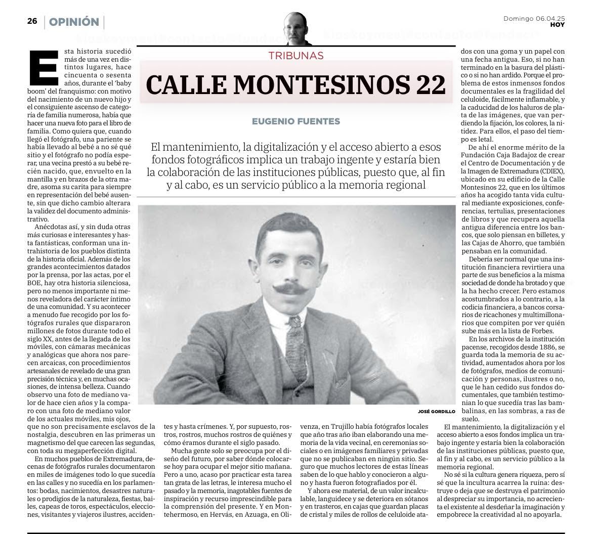 06/04/2025. HOY. Tribuna de Eugenio Fuentes.